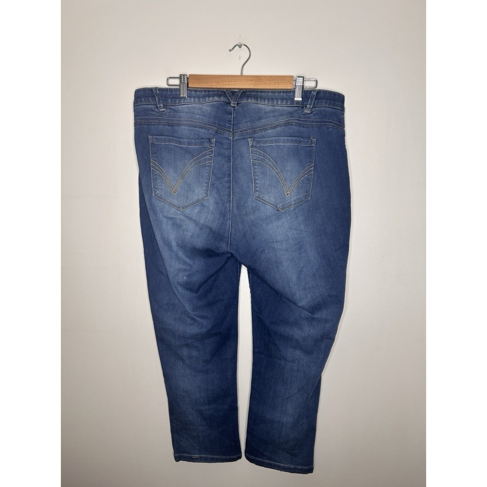 Democracy "Ab"technology Dark Blue Straight Ankle Women's Jeans Plus Size 16W - Picture 5 of 9